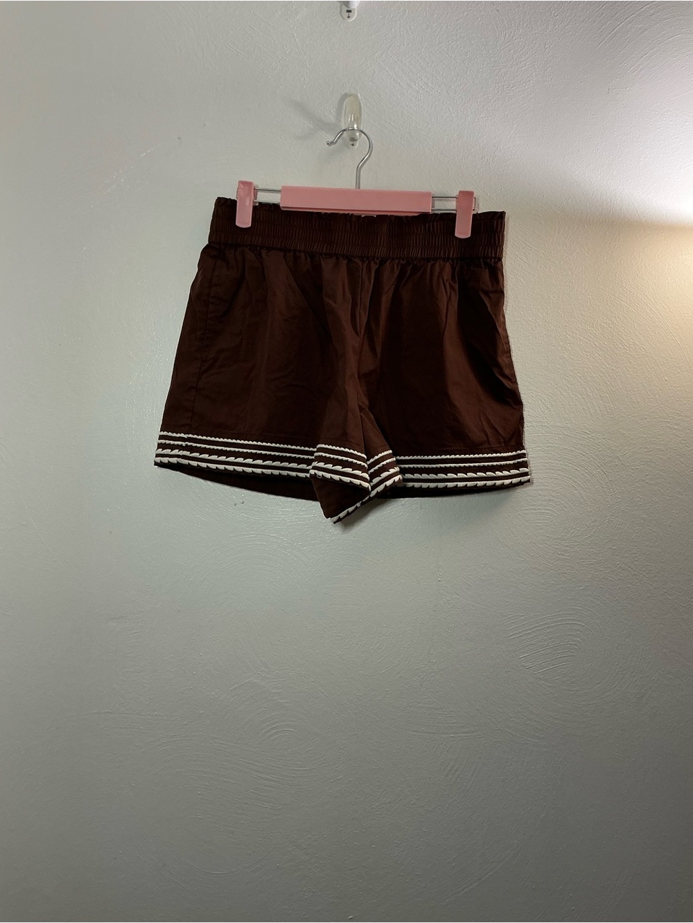 Caroline Constas Brown Cotton Embroidered Trim Tank & Short Set Size Small - Picture 4 of 11